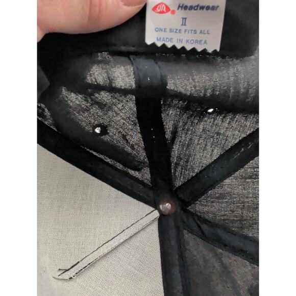 Vintage 80's Black Iowa Hawkeye's Snapback Rope Hat Screen Print Logo Trucker - Picture 8 of 9